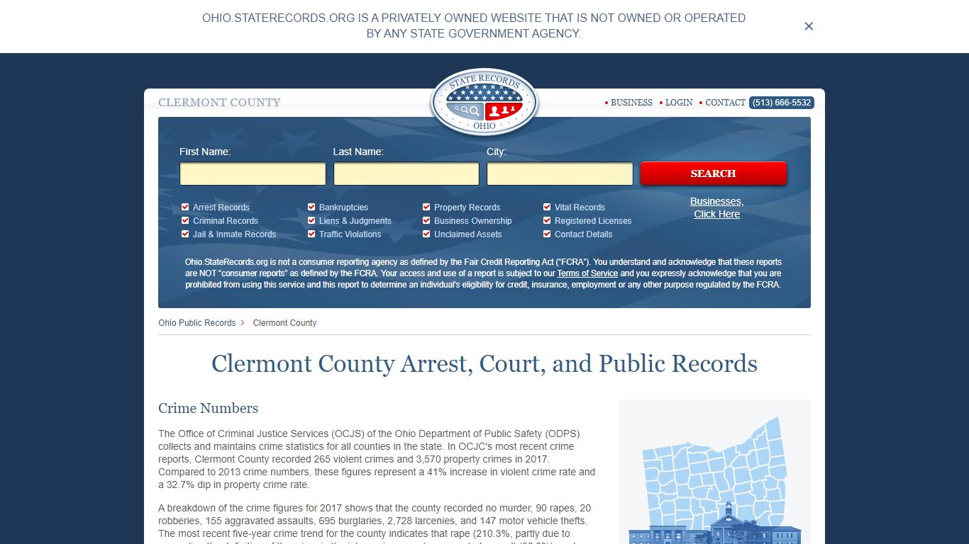 Clermont County Arrest, Court, and Public Records